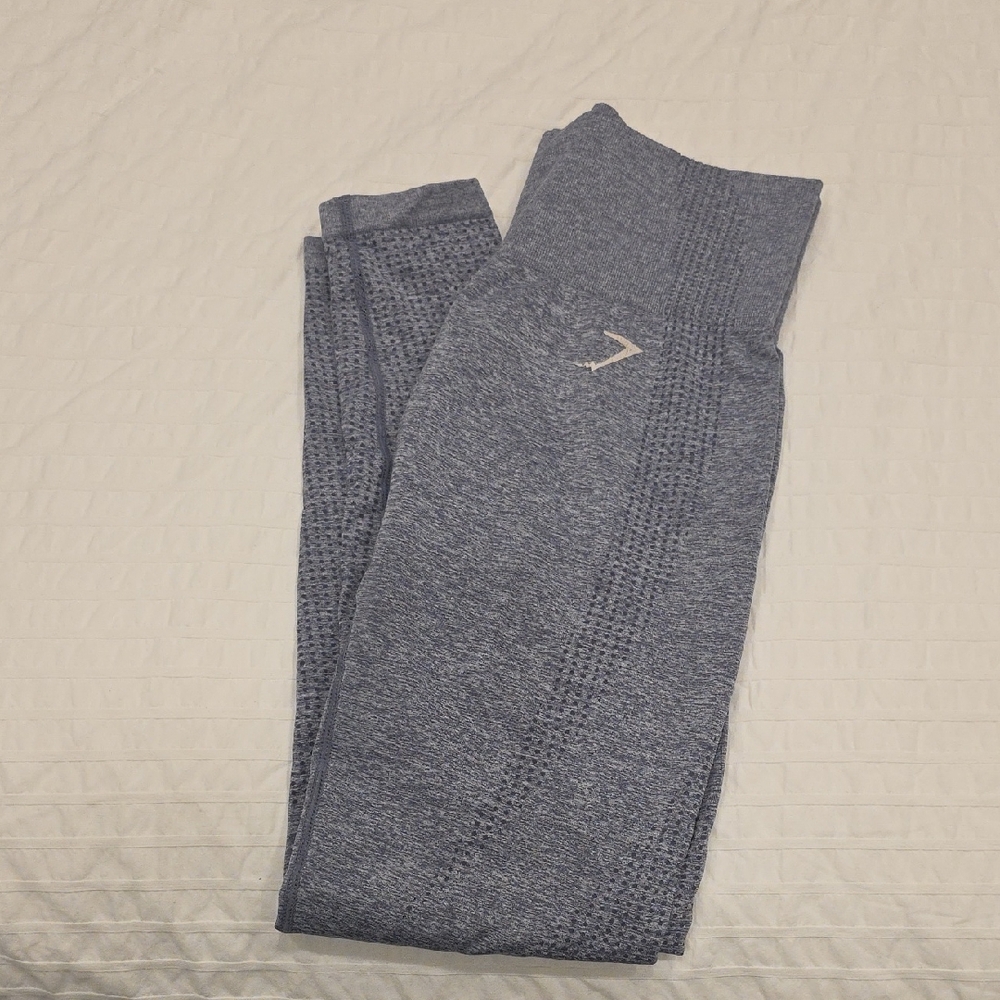 Gymshark Heathered Blue Leggings - Picture 1 of 3